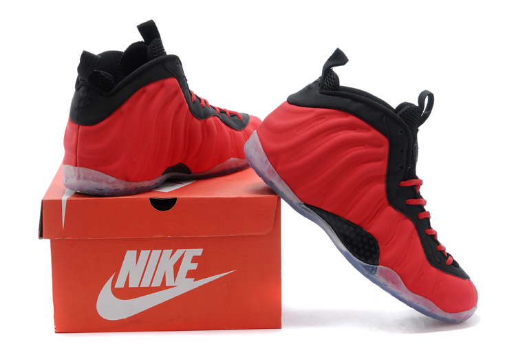 Nike Air Foamposite One Red Black Shoes - Click Image to Close