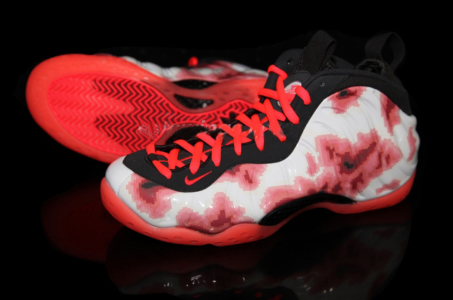 Classic Nike Air Foamposite One White Wine Red Black Shoes - Click Image to Close