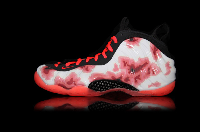 Classic Nike Air Foamposite One White Wine Red Black Shoes - Click Image to Close