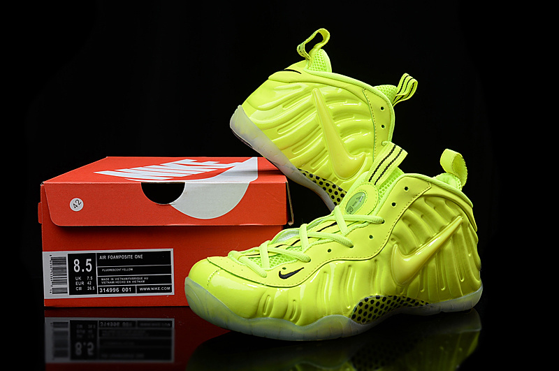 Nike Air Foamposite Penny All Fluorscent Green Shoes - Click Image to Close