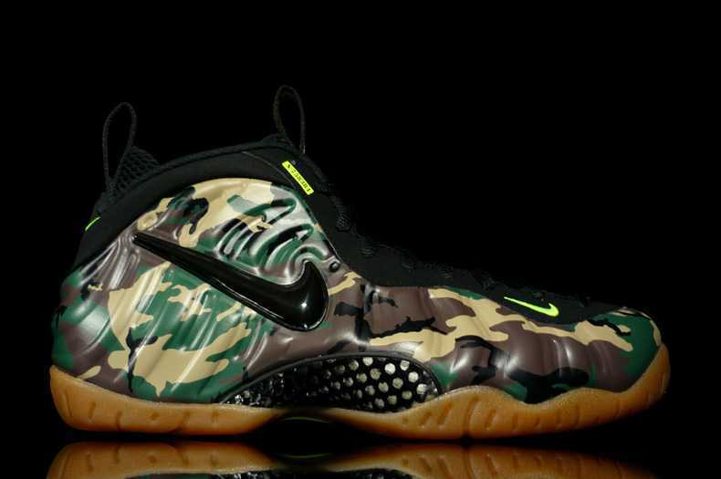 Classic Nike Air Foamposite Pro Army Camo Hardaway Basketball Shoes