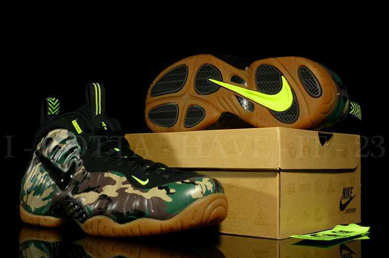 Classic Nike Air Foamposite Pro Army Camo Hardaway Basketball Shoes