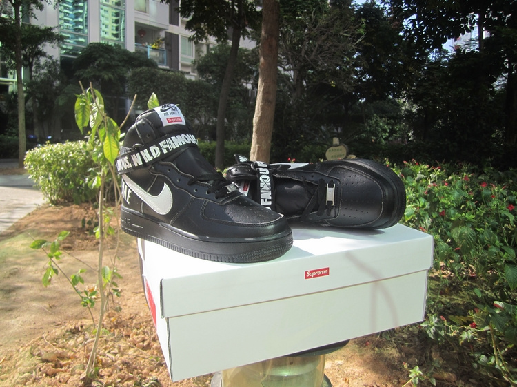 Nike Air Force 1 High Supreme SP Black White Shoes - Click Image to Close