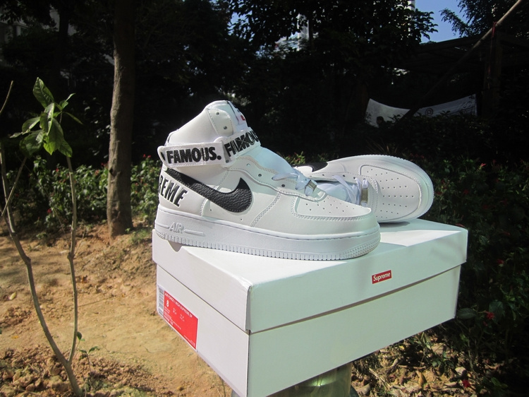 Nike Air Force 1 High Supreme SP White Black Shoes