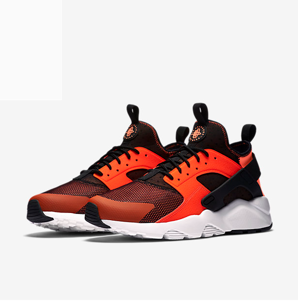 Nike Air Huarache Ultra White Black Orange Shoes