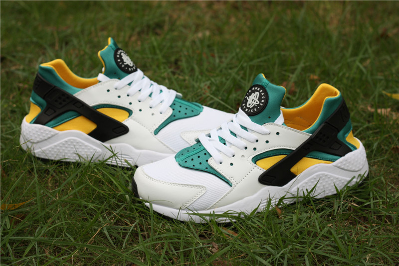 Nike Air Huarache White Green Yellow Women's Shoes