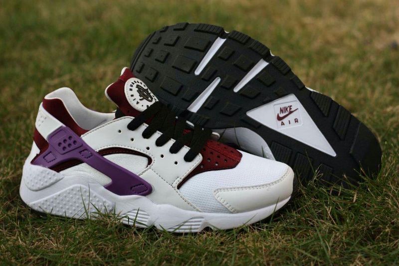 Nike Air Huarache White Purple Wine Red Womens Shoes