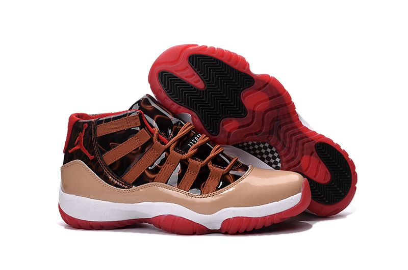 Nike Air Jordan 11 Brown Red Black Shoes