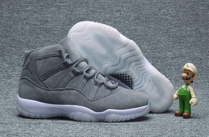 Nike Air Jordan 11 Cool Grey Suede Shoes