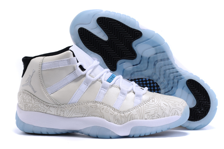 Nike Air Jordan 11 Custom Lase White Grey Shoes