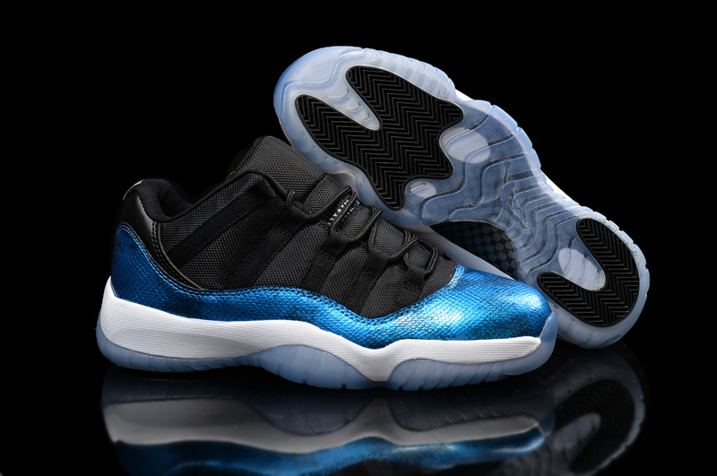 Nike Air Jordan 11 Low Blue Snake Shoes