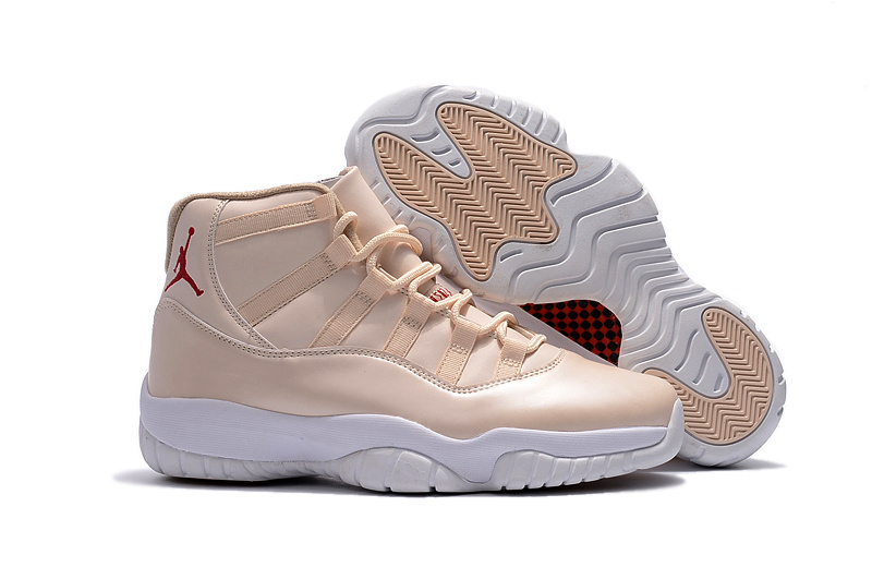 Nike Air Jordan 11 Maroon Beige White Shoes