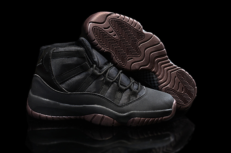 Nike Air Jordan 11 Matte Custom All Black Shoes - Click Image to Close