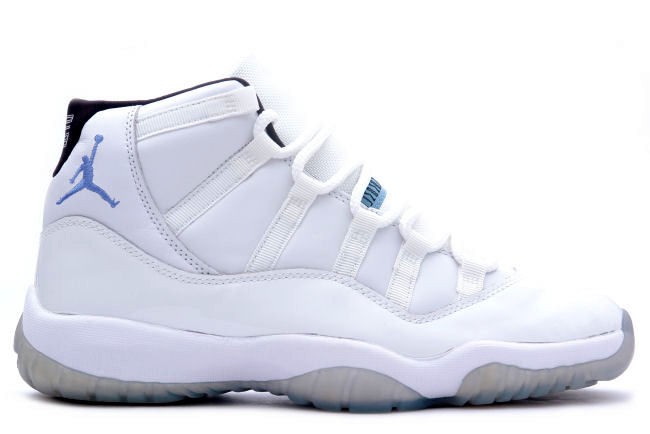 Nike Air Jordan 11 Retro White Black Columbia Blue Shoes