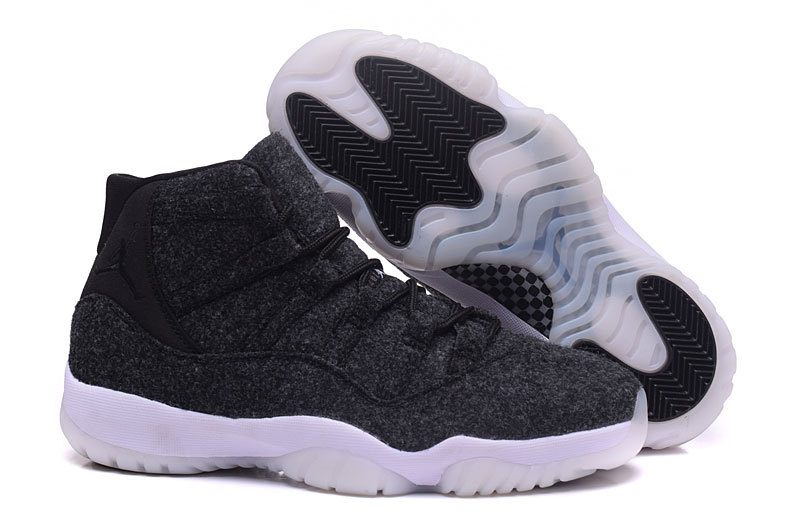 Nike Air Jordan 11 Wool Dark Grey Metallic Silver Black Shoes