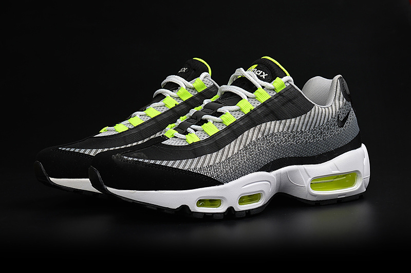 Nike Air Max 95 Jacquard Black White Green Shoes