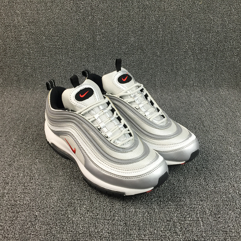 Nike Air Max 97 Anniversary White Grey Red Shoes - Click Image to Close