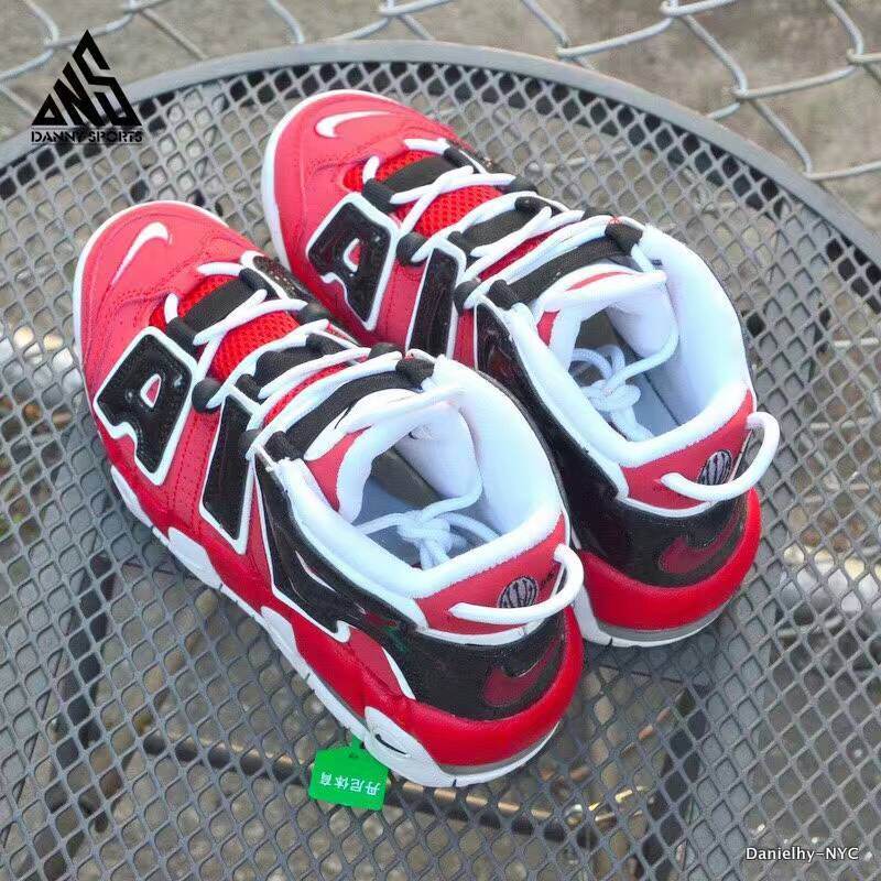 Nike Air More Uptempo Red White Black Lover Shoes