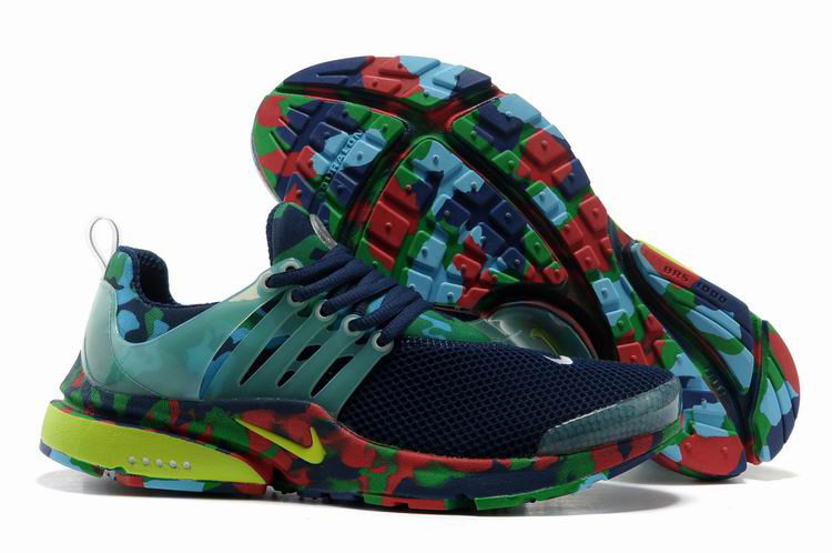 Nike Air Presto 1 Camo Blue Red Volt Shoes - Click Image to Close