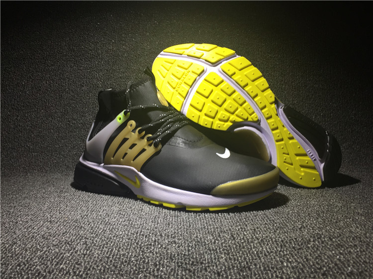 Nike Air Presto Mid Utility Black Yellow White Shoes