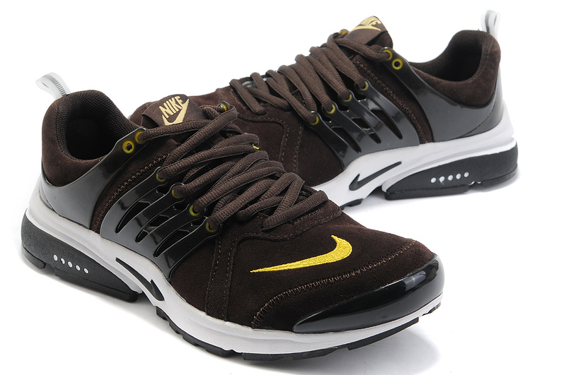 Nike Air Presto Suede Dark Brown White Yellow Shoes