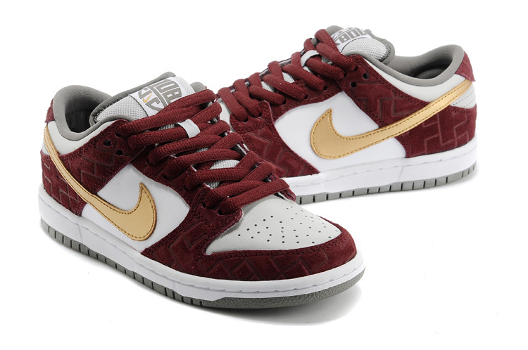 Nike Dunk Low Pro SB Wine Red Yellow White Shoes