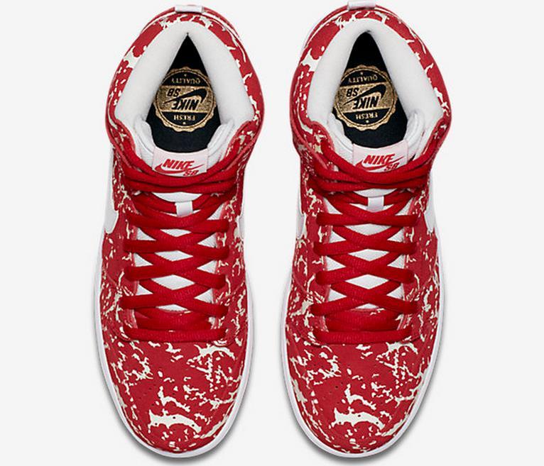 Nike Dunk SB High PRM 313171 616 Red White Shoes