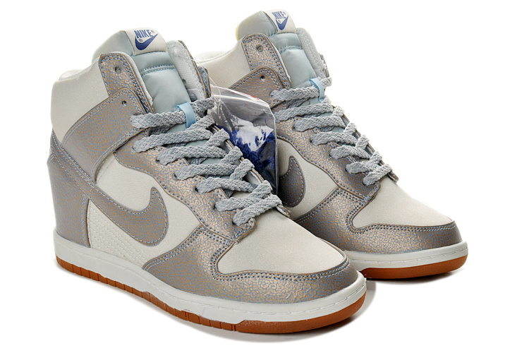 Nike Dunk Sky HI Silver White Yellow Shoes - Click Image to Close