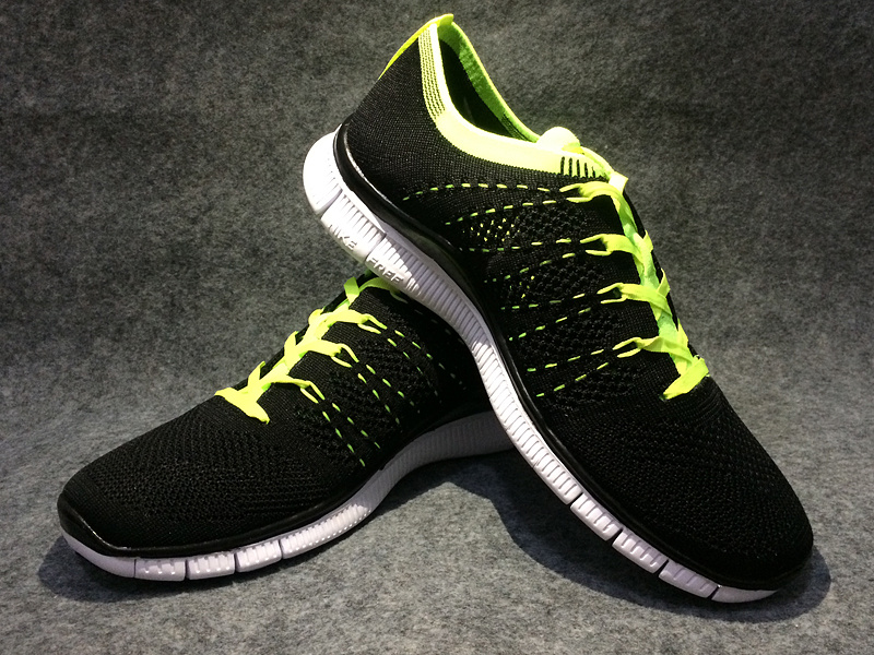 Nike Free Flyknit 5.0 Black Fluorscent Green Shoes