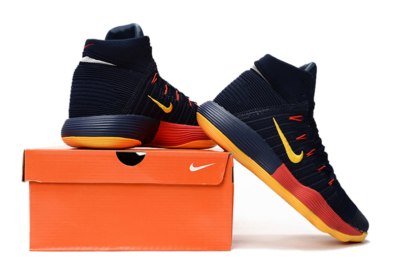 Nike Hyperdunk 2017 Flyknit Deep Blue Yellow Red Shoes