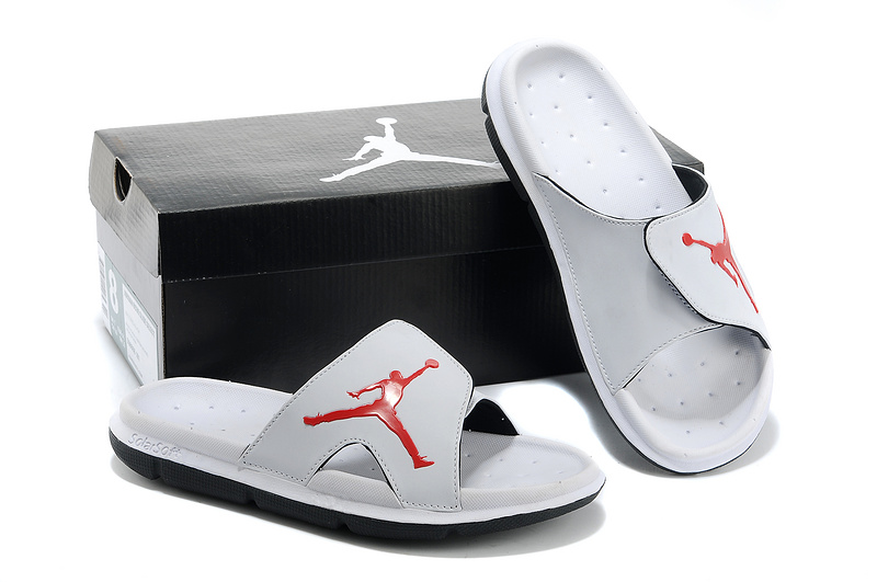 Nike Jordan Massage Hydro All Grey Red Logo Sandal