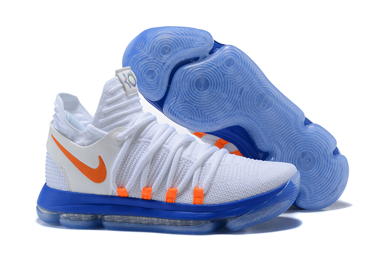 Nike Kevin Durant 10 White Blue Orange Shoes