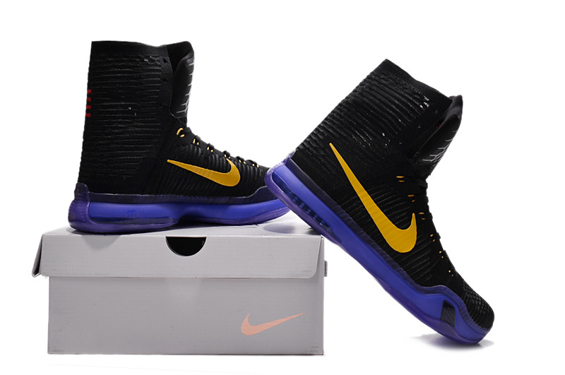 Nike Kobe 10 High Black Purple Yellow Basketball Shoes