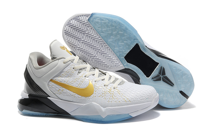 Nike Kobe 7 White Gold Black Shoes