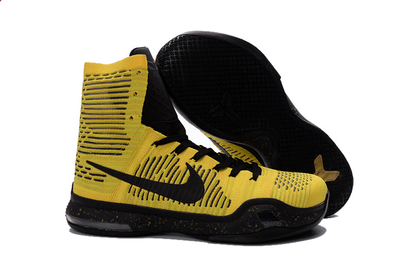 Nike Kobe Bryant 10 Elite High Opening Night Home Court Yellow Black Shoes