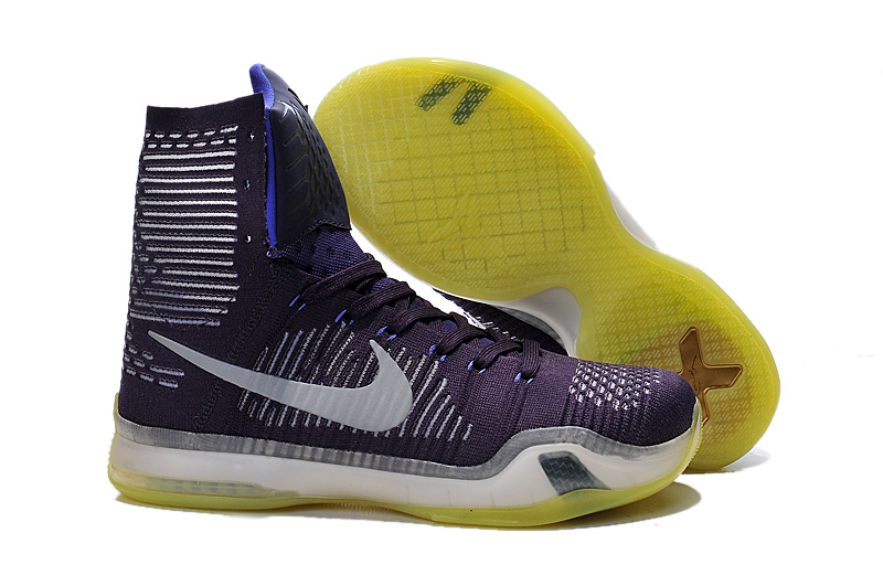 Nike Kobe Bryant 10 High Purple White Yellow Shoes