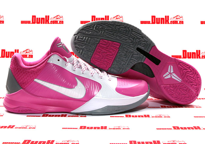 Nike Kobe Bryant 5 Breast Cancer Pink White Shoes
