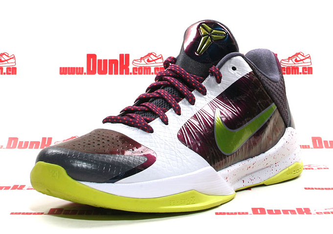Nike Kobe Bryant 5 Wine Red White Black Green Shoes