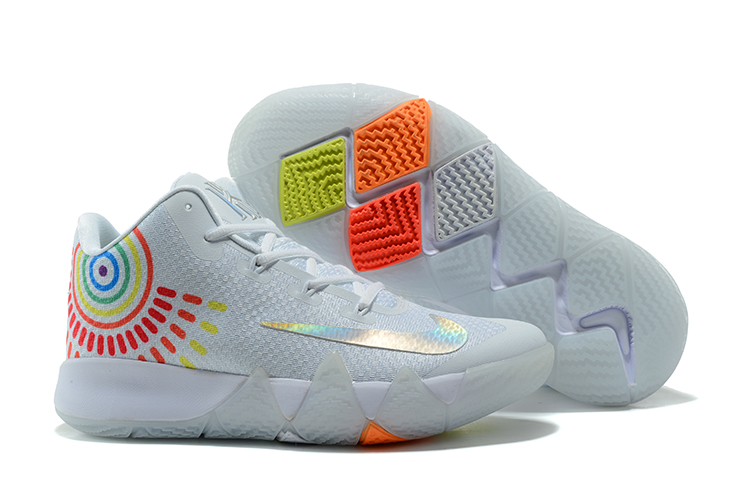 Nike Kyrie 4 White Red Silver Shoes