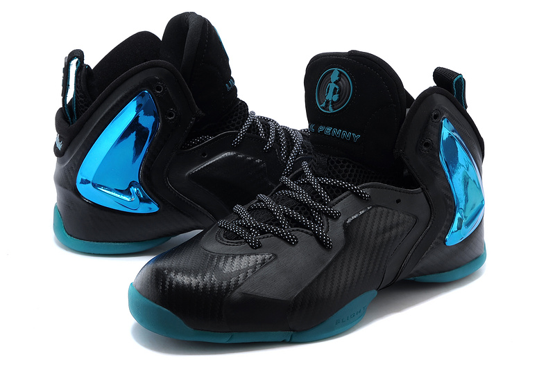 Nike LIL Penny Hardaway Black Shine Blue Shoes - Click Image to Close