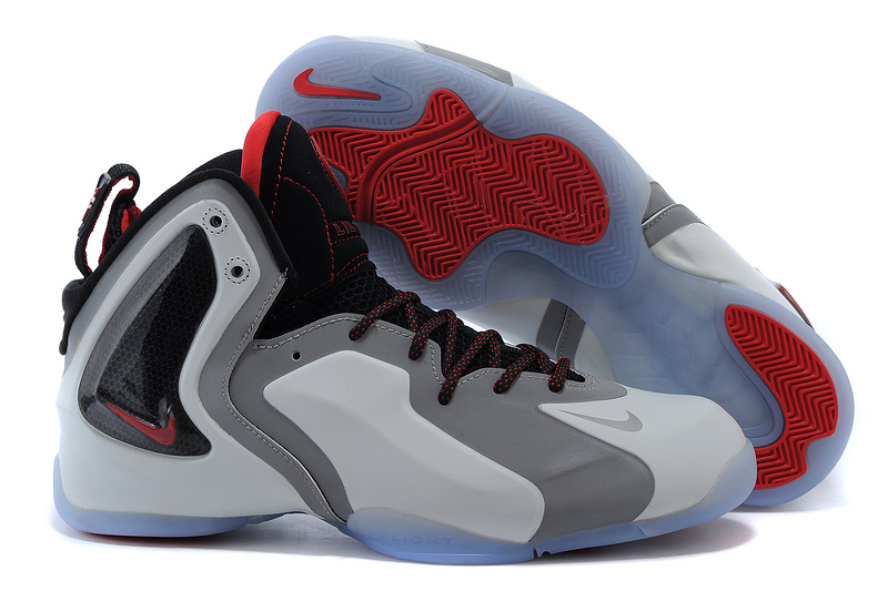 Nike LIL Penny Hardaway Grey Black Red Shoes - Click Image to Close