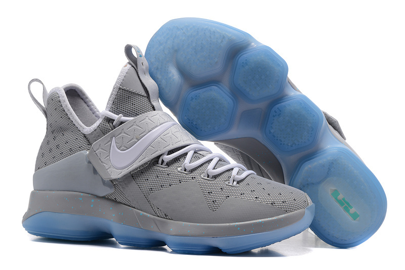 Nike LeBron 14 Grey White Blue Sole 