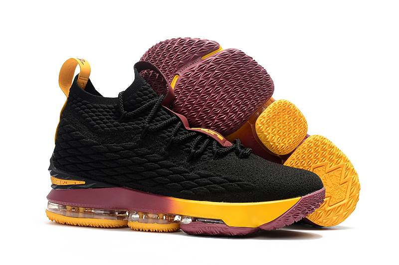 lebron james shoes black and yellow