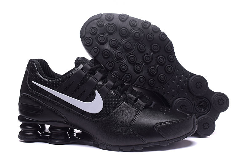 Nike Shox Avenue All Black White Swoosh Shoes