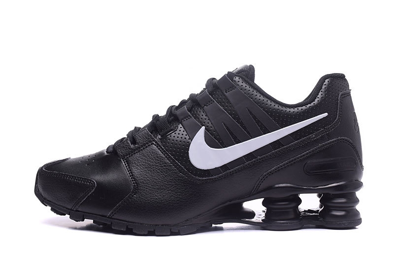 Nike Shox Avenue All Black White Swoosh Shoes