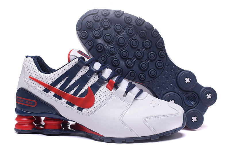 Nike Shox Avenue White Blue Red Shoes