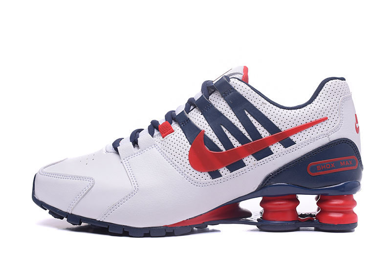 Nike Shox Avenue White Blue Red Shoes
