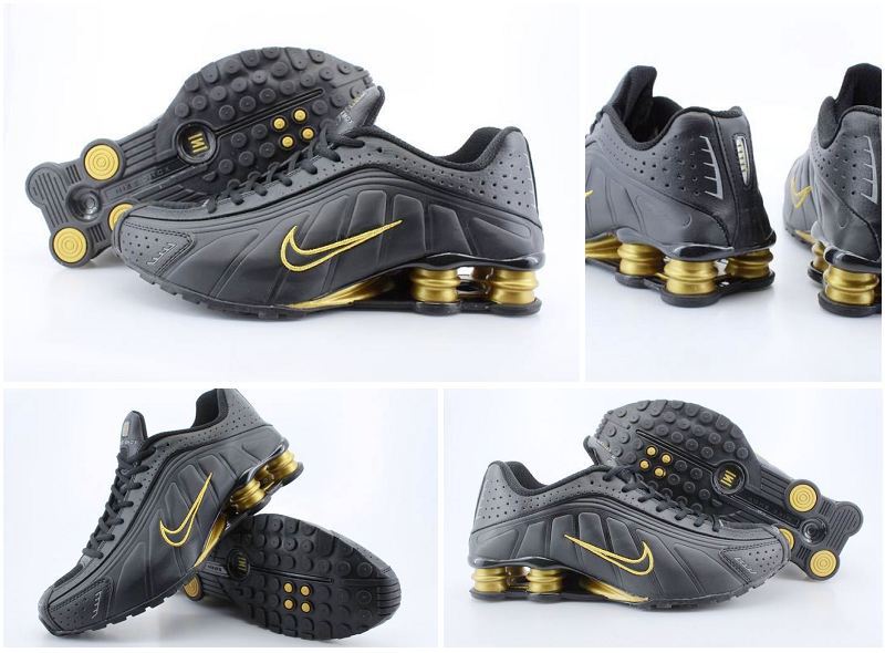 Nike Shox R4 Black Gold Shoes