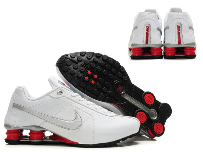 Nike Shox R4 White Red Silver Big Swoosh