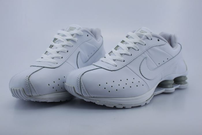 Nike Shox R4CL All White Shoes - Click Image to Close